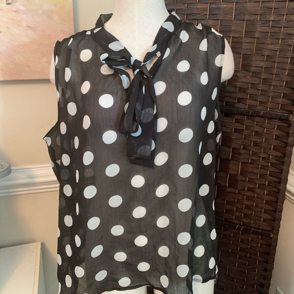 Tommy Hilfiger Tops - Tommy Hilfiger Sleeveless Black Sheer Blouse Sz XL